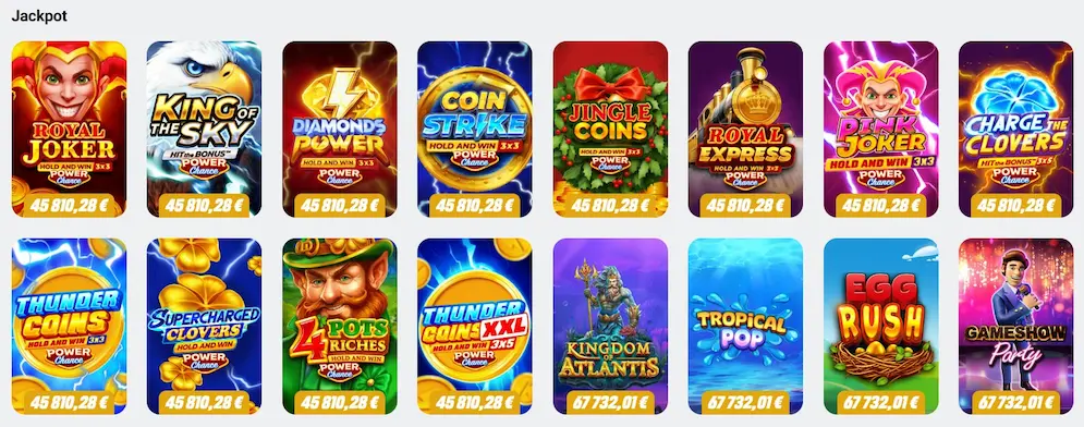 Jogos de jackpot casino Betclic
