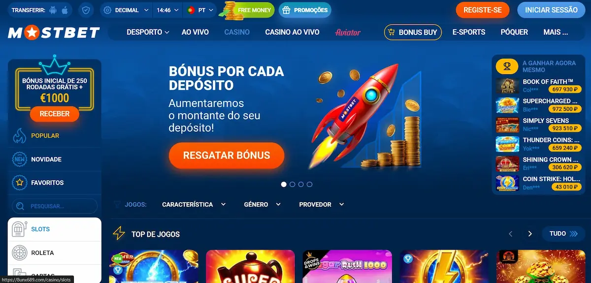 Site oficial do cassino Mostbet