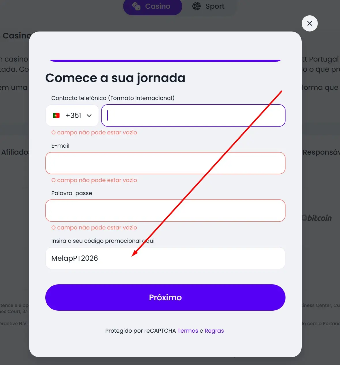 Código promocional Slott 2026 - MelapPT2026