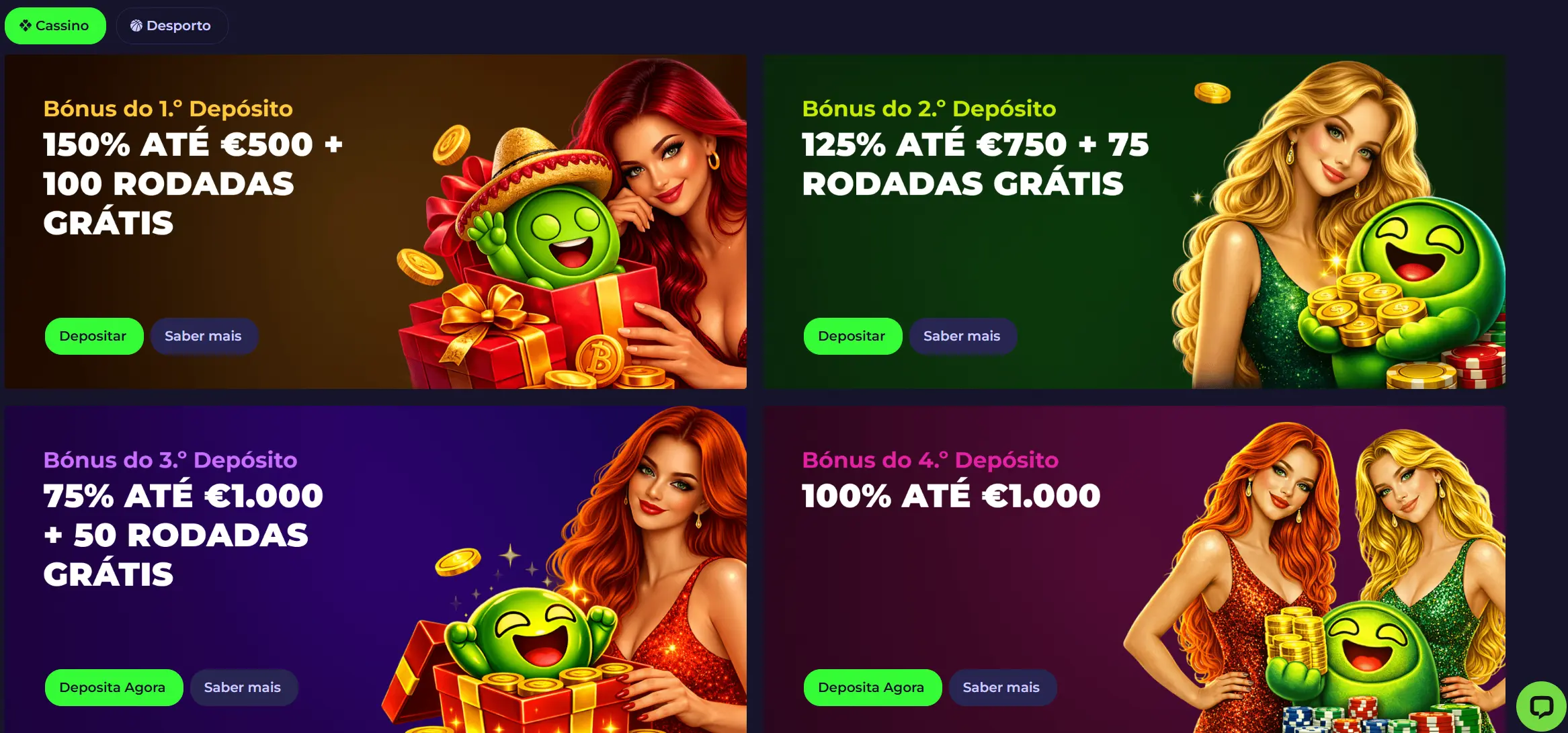 Promoções e bónus disponíveis no Spinoloco