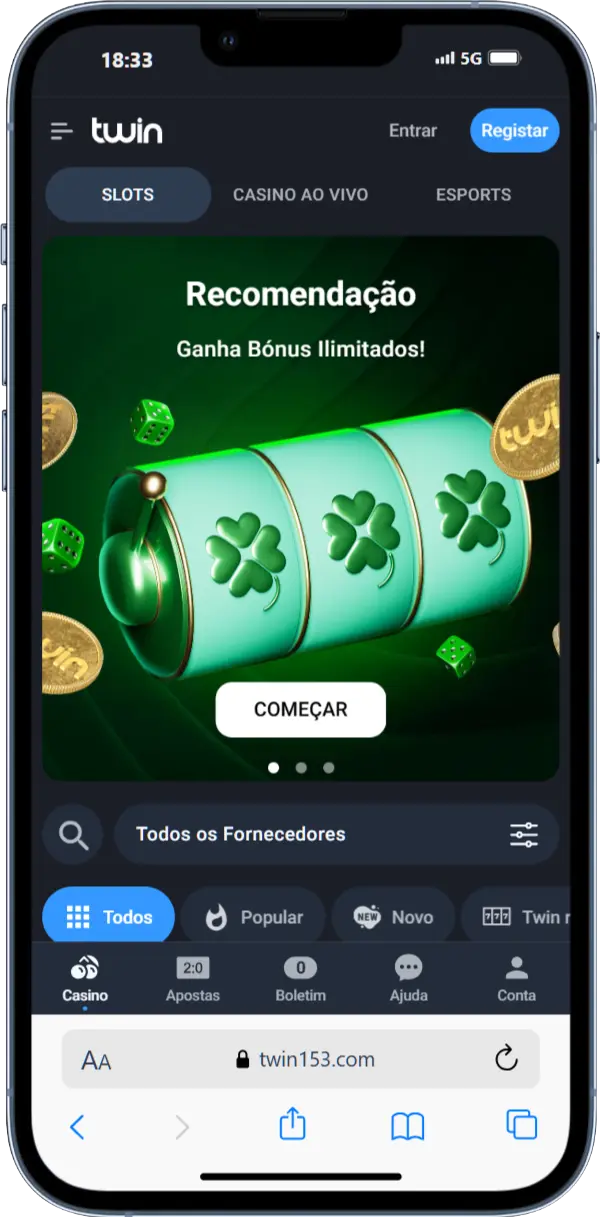 Captura de tela do site oficial da Twin